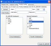 Create New CD_SERVER - MySQL Configuration